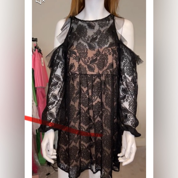 BCBG black lace cocktail dress - Picture 1 of 5
